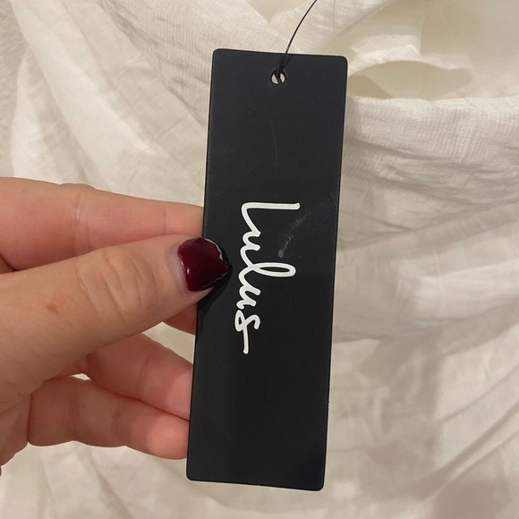 NWT Lulus Dream Elegance White Ruched Rosette Drop Waist Maxi Dress Size Medium - Picture 5 of 6